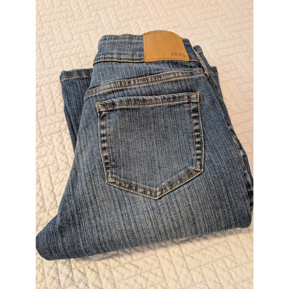 Aeropostale Jeans Women's Size 2 Short Dark Blue Low Rise Flare (0460)